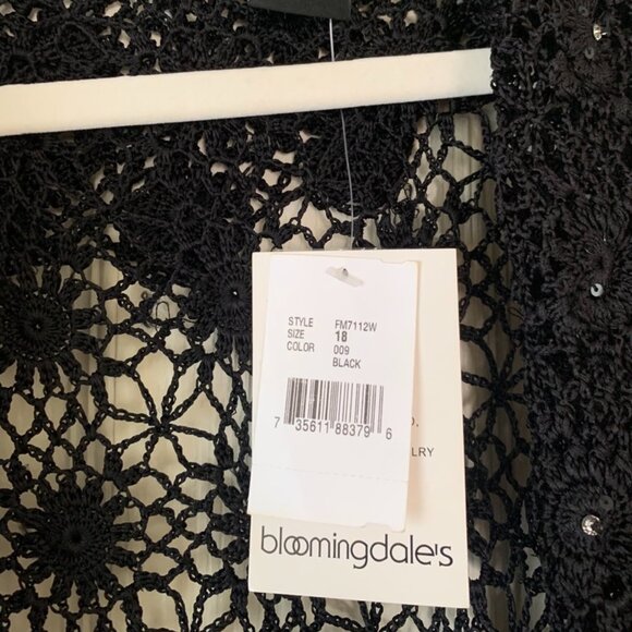 NWT BLACK CROCHET RHINESTONE CARDIGAN - Picture 2 of 4